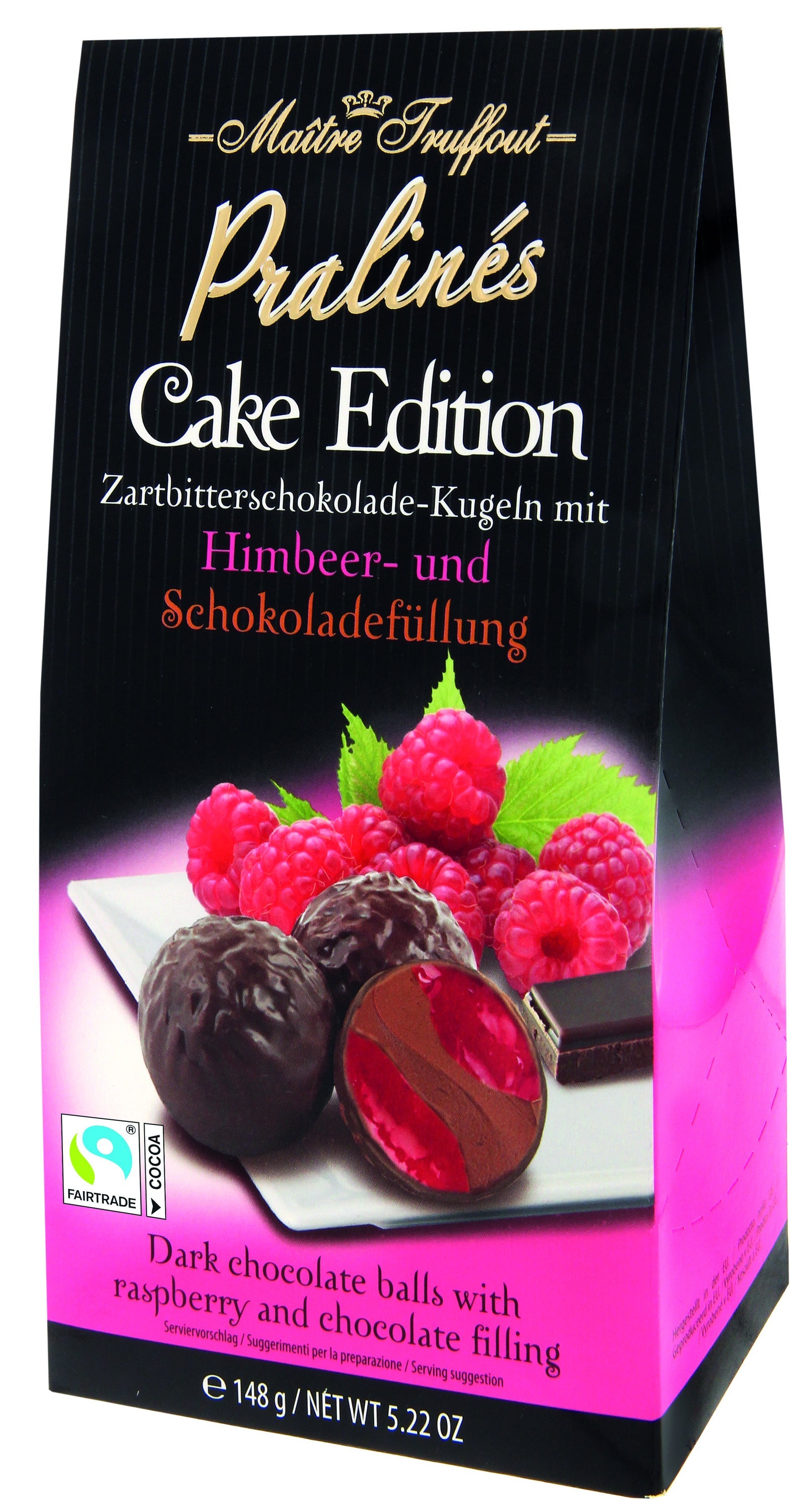 Maître Truffout Pralinen Cake Edition - Himbeer & Zartbitterschokolade 148g – Produktbild 1