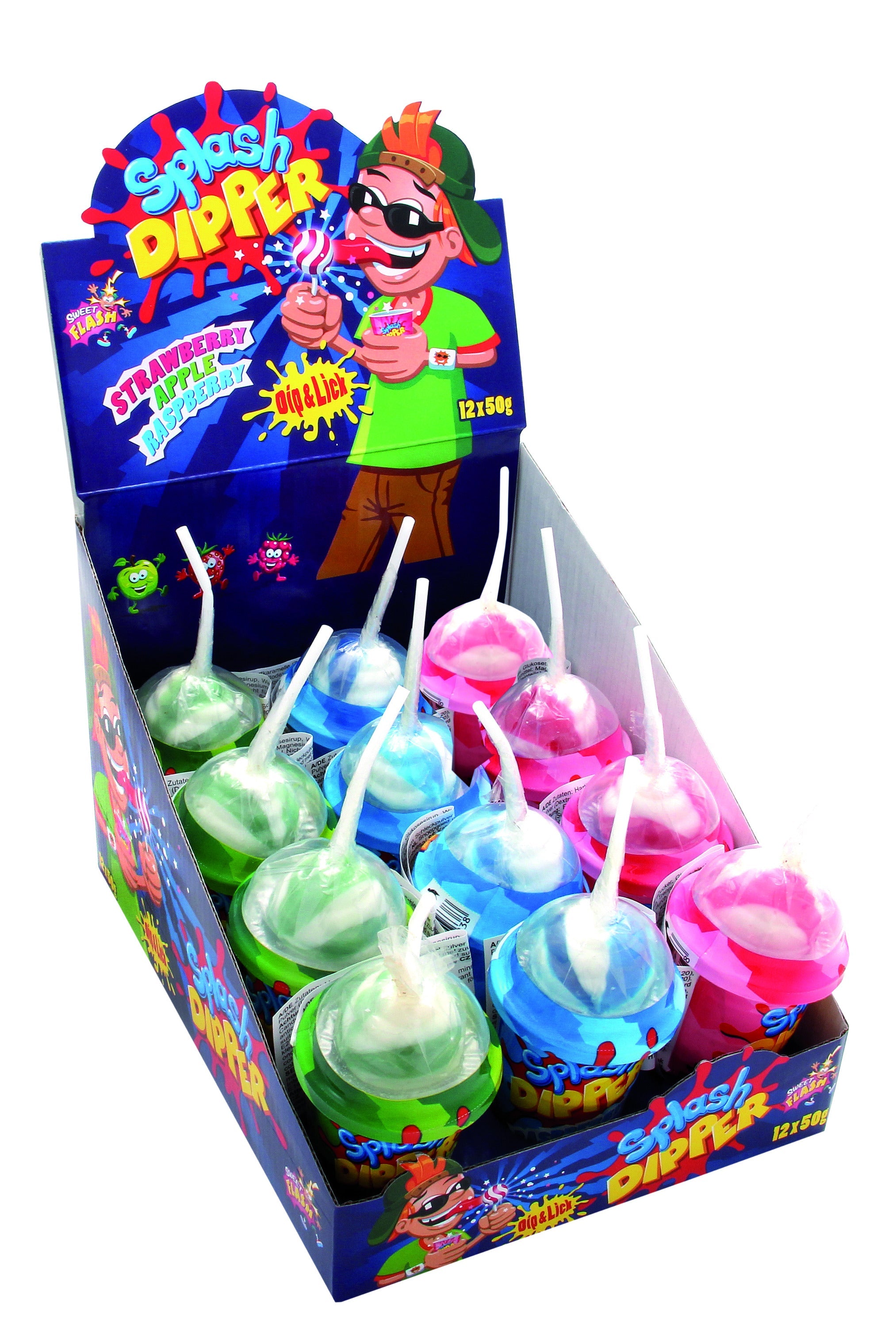 Sweet Flash Splash Dipper Lollipop & Pulver 50g – Produktbild 1