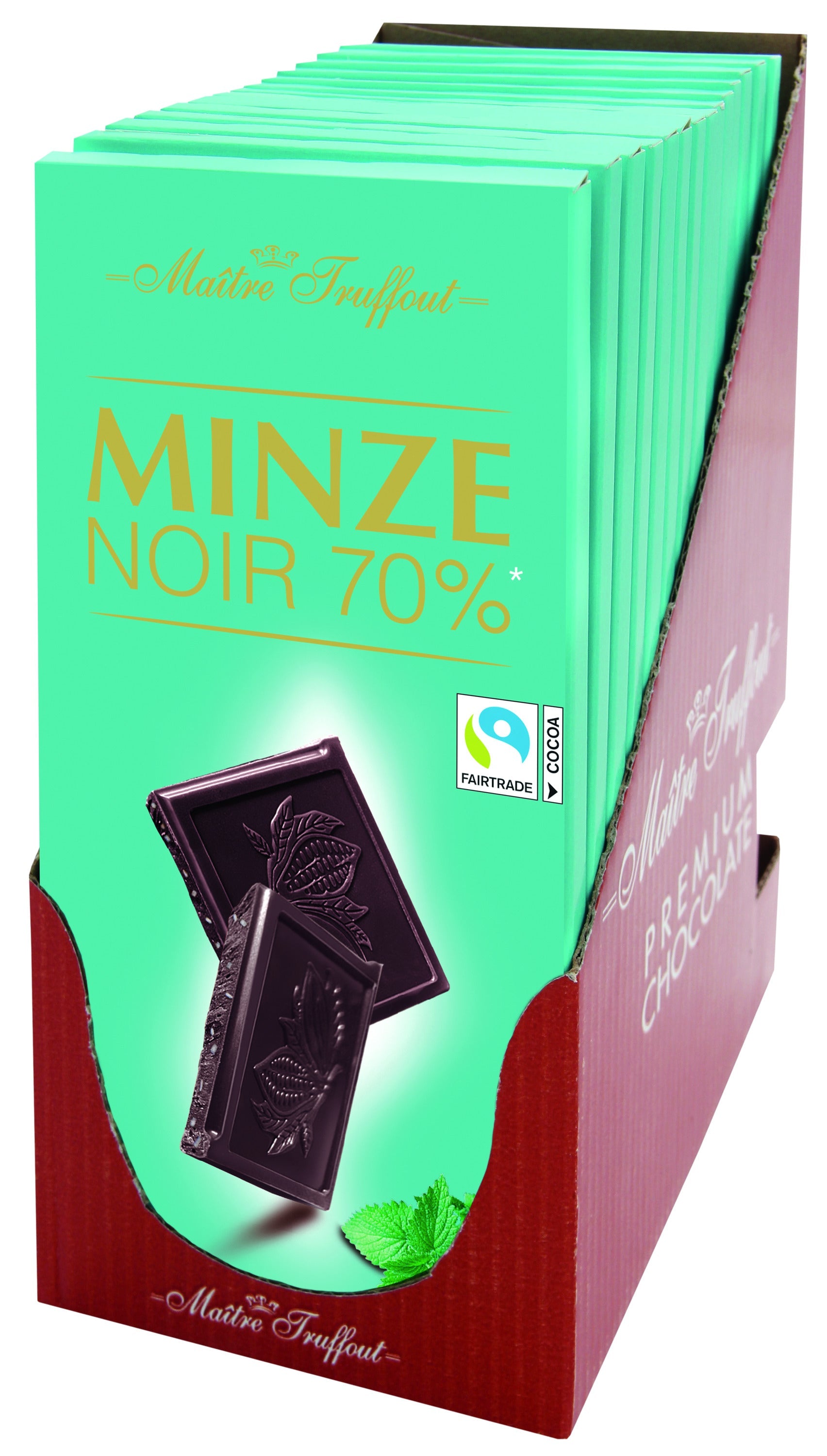 Maître Truffout Zartbitterschokolade 70% mit Minzgeschmack 100g – Produktbild 2