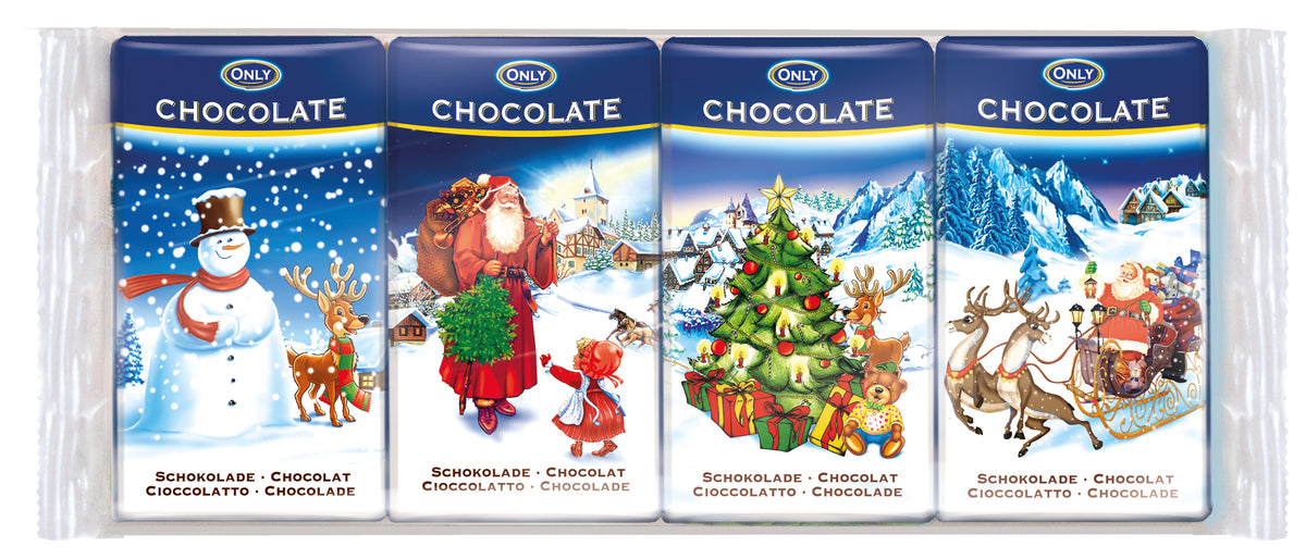 ONLY Weihnachts-Milchschokolade 4 x 15 g