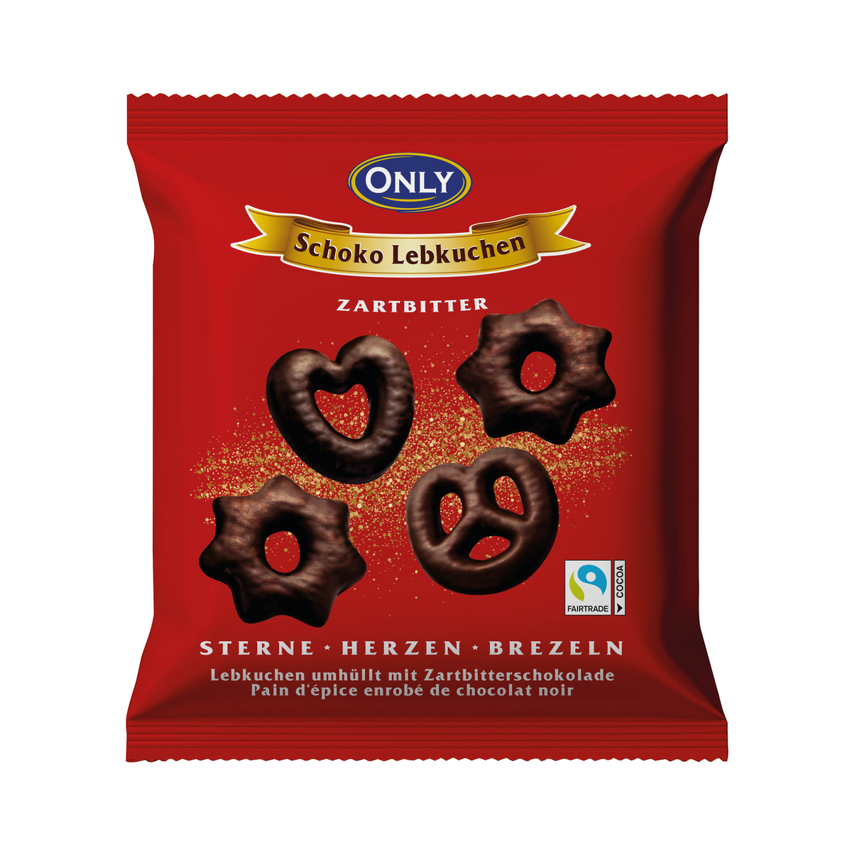 ONLY Lebkuchen Sterne, Herzen & Brezeln mit Zartbitterschokolade 400 g