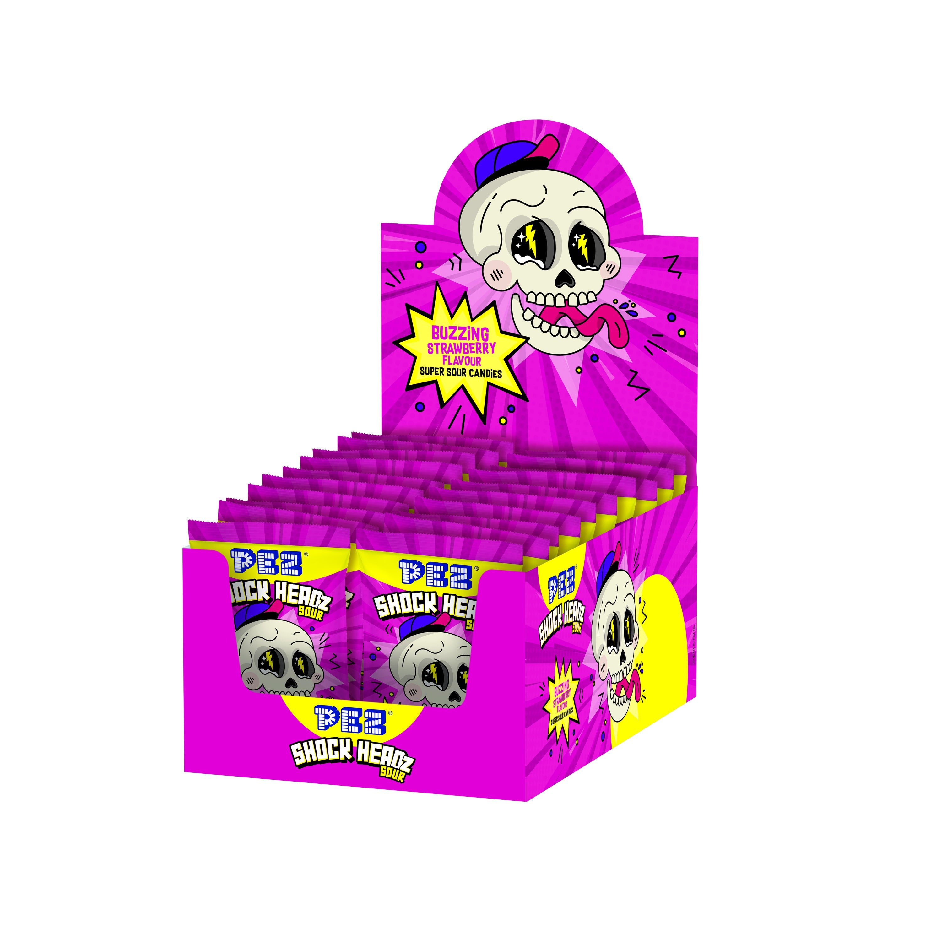 PEZ Shock Headz Erdbeere 25g – Produktbild 1
