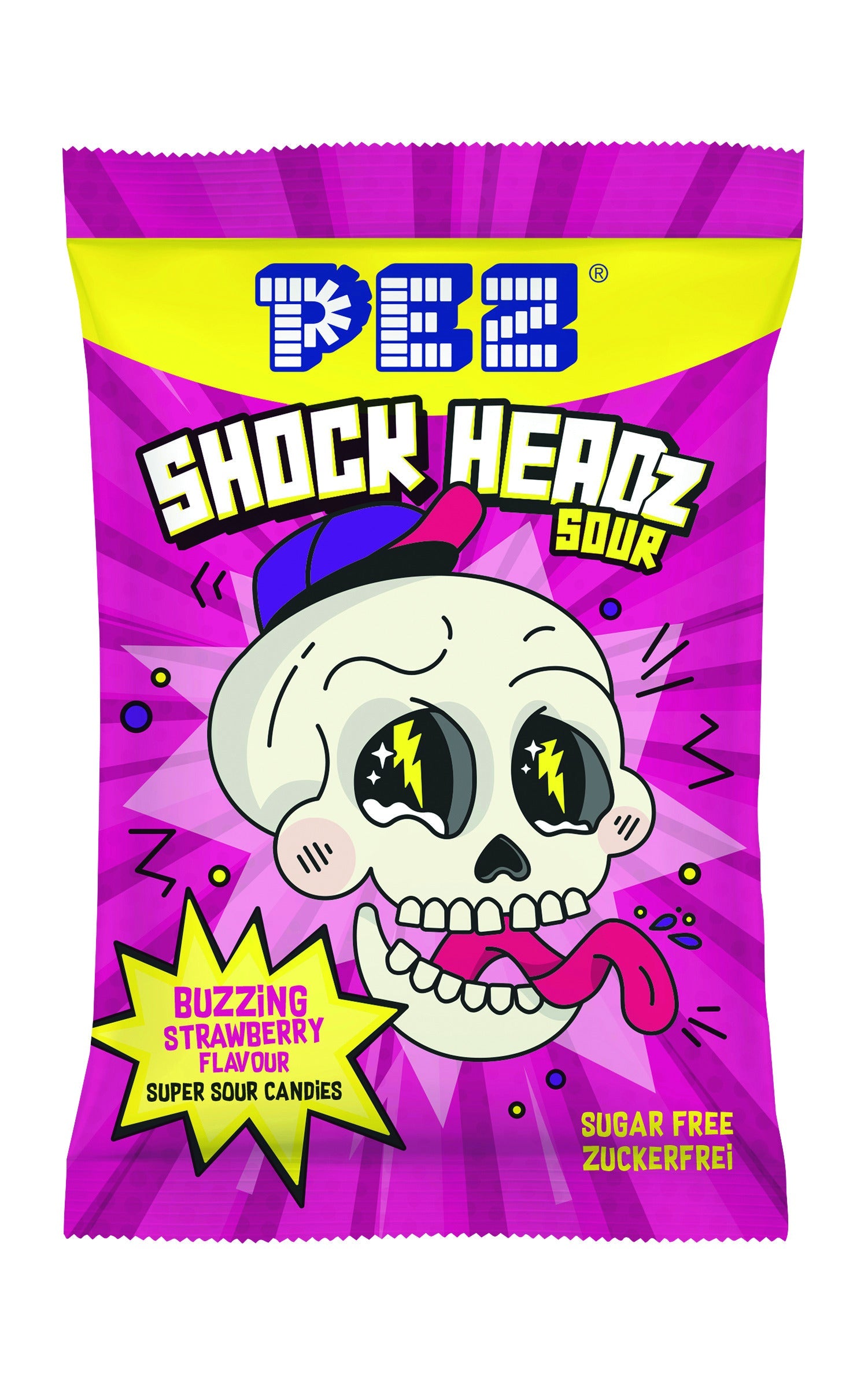 PEZ Shock Headz Erdbeere 25g – Produktbild 2