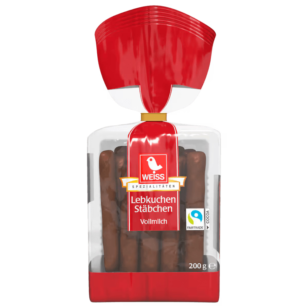 Weiss Lebkuchenstäbchen Vollmilch 200 g