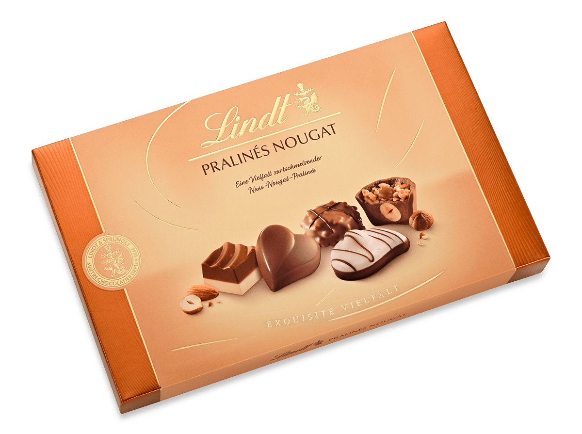 Lindt Pralinés Nougat Pralinenmischung 125g Geschenkpackung