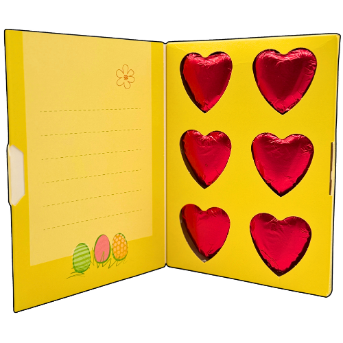 Storz Grußkarte Ostern Herz Vollmilch Schokolade 6x 9g, 54 g