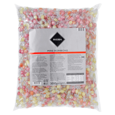 RIOBA Mini Bonbons Hartkaramellen mit Fruchtgeschmack - 3 kg