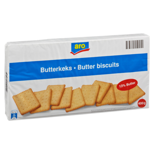 aro Butterkeks 2x200g (400g Packung) - Klassische knusprige Kekse im praktischen Doppelpack