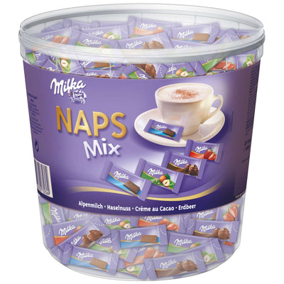 Milka Naps Mix 4 versch.Sorten - Mini Schokolade Täfelchen - 1000g