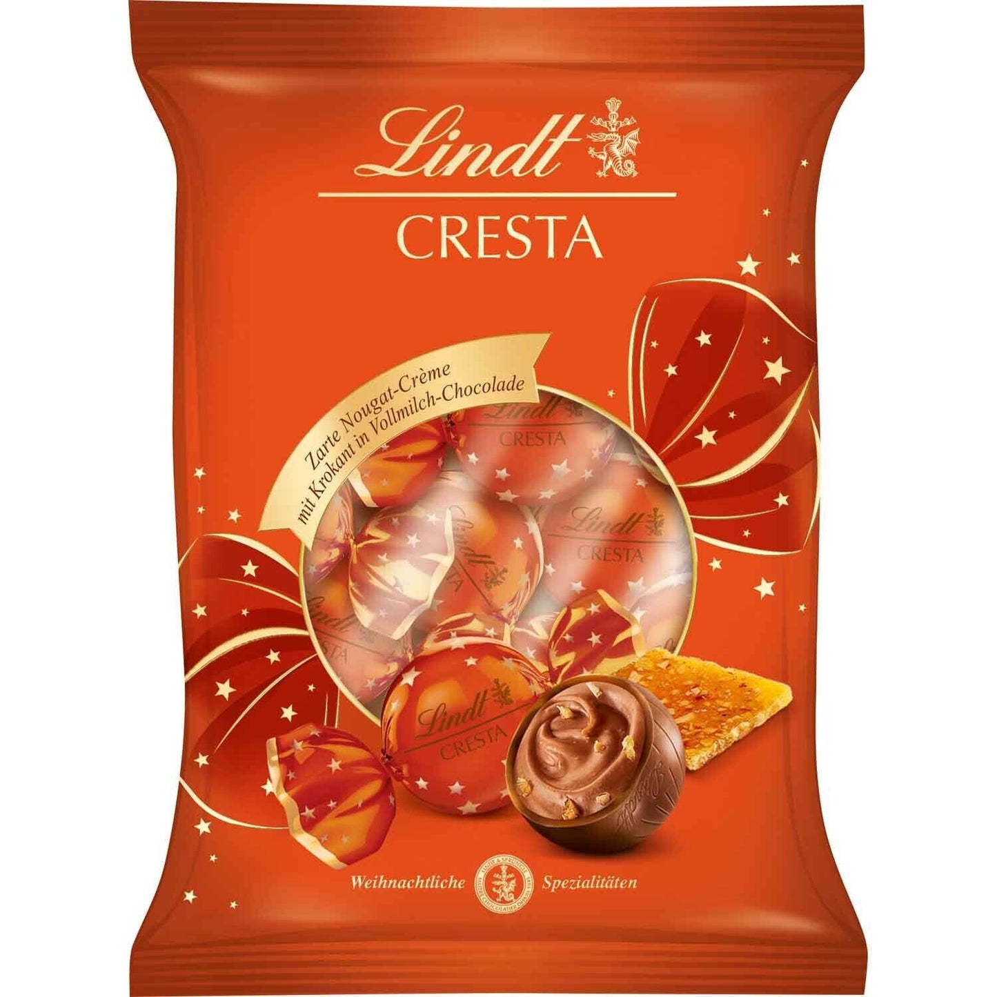 Lindt Cresta Kugeln 101g - Schokoladenkugeln mit knusprigem Kern für süßen Genus