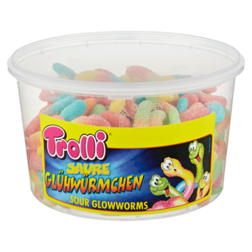 Trolli Fruchtgummi Glühwürmchen 150 Stück, enthält Zucker 1,05 kg Dose