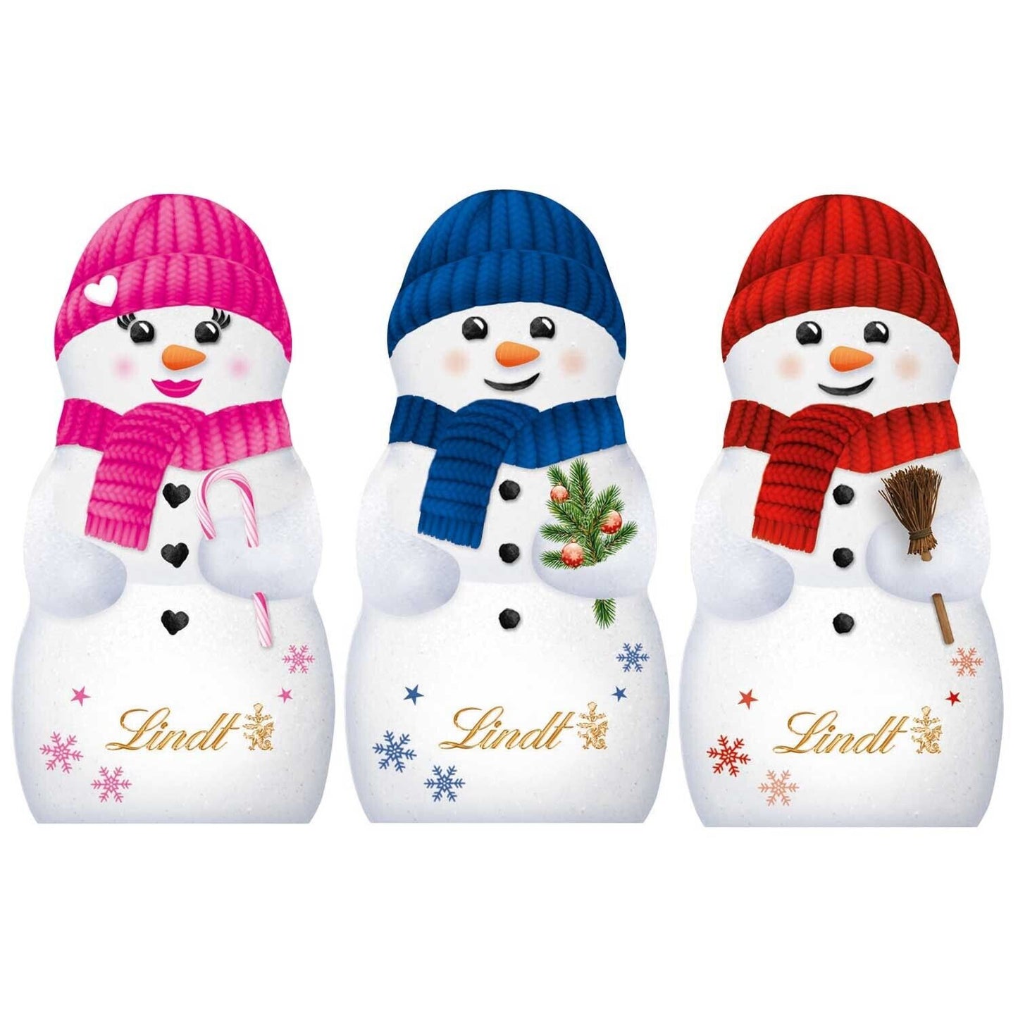 Lindt Schneemann Schoko Hohlfigur aus Alpenvollmilchschokolade 10x 40g