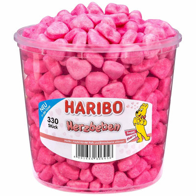 Haribo Schaumzucker Herzbeben - 1 kg Dose