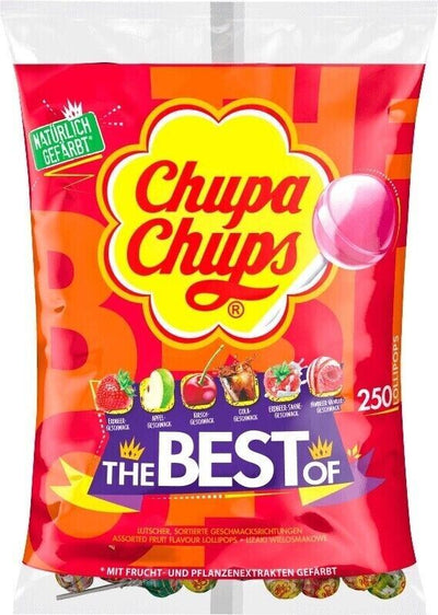 Chupa Chups Original Best Of Nachfüllbeutel 250 Stück (3 kg) - Vielfältige Lutscher für unendlichen Genuss im praktischen Nachfüllpack