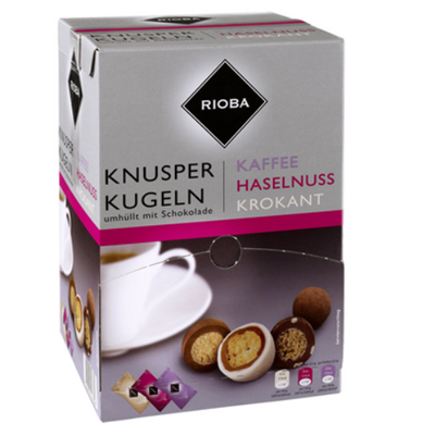 RIOBA Knusperkugeln Einzelportionen Mix 144 Stück à 2,4 g, mit Schokolade 350 g