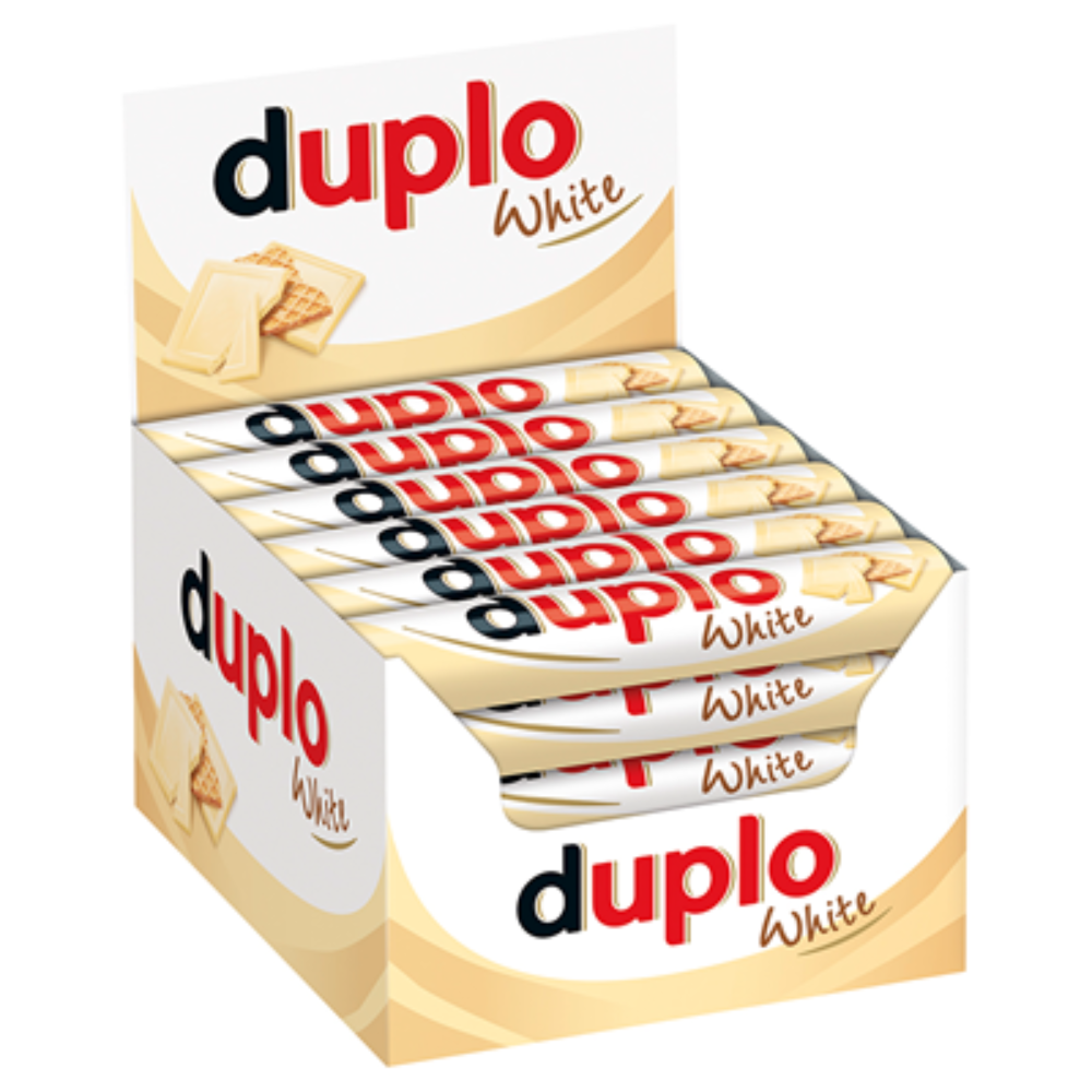 Duplo Weiß 40 x 18,2g Riegel (728g) - Köstliche Waffelriegel mit cremiger Weißschokoladenfüllung im praktischen Großpack