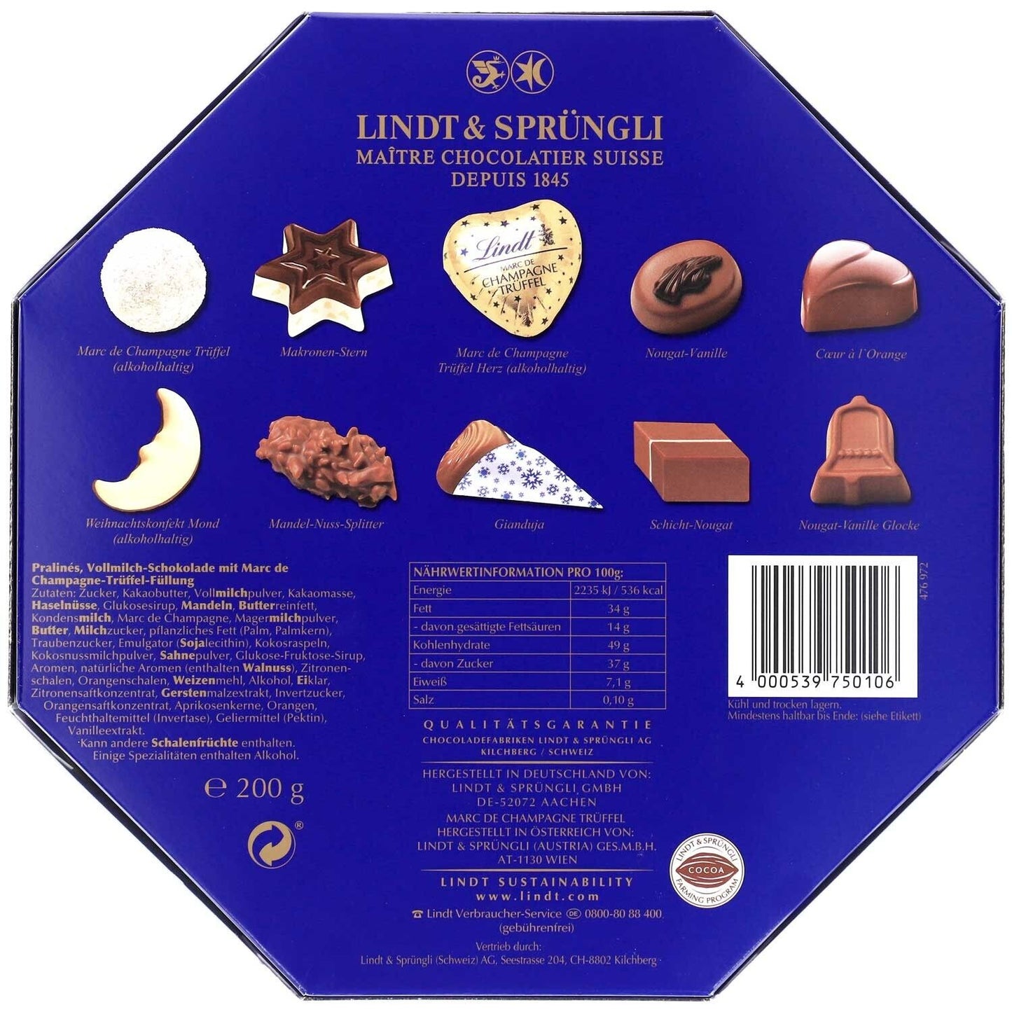 Lindt Weihnachts-Zauber Pralinés 200g - Festliche Pralinés für süße Genussmoment