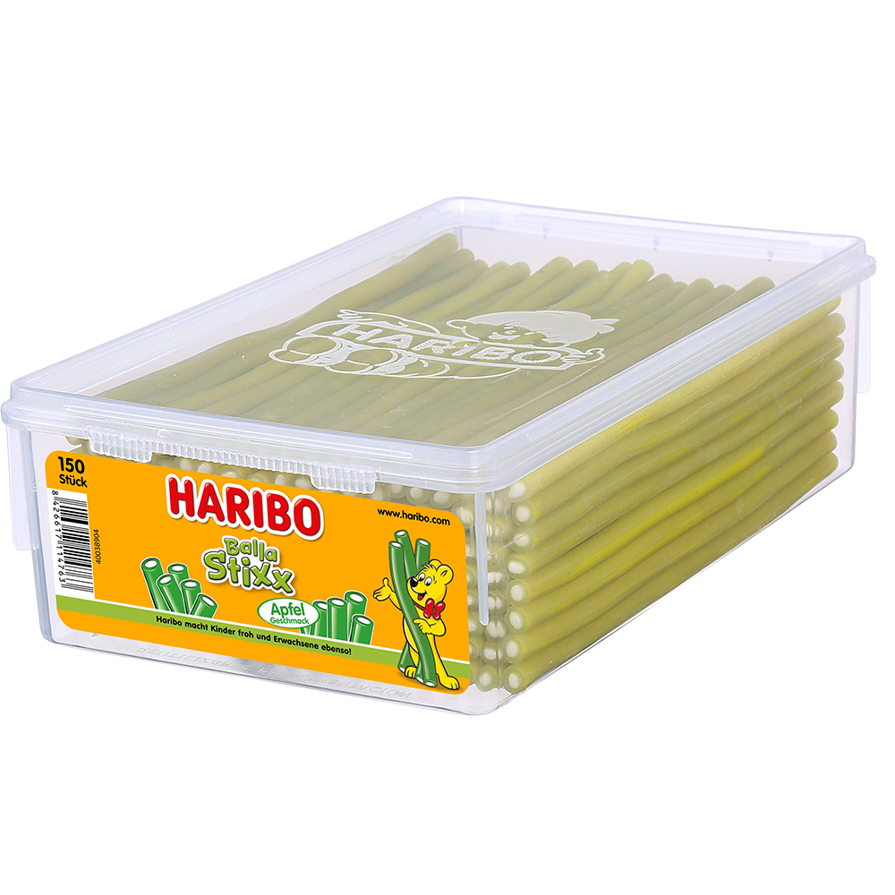 Haribo Balla Stixx Apfel 150 Stück - 1,125 kg Dose