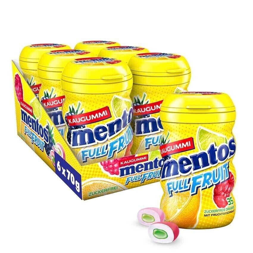 Mentos Kaugummi FULL FRUIT - 6x 70 g