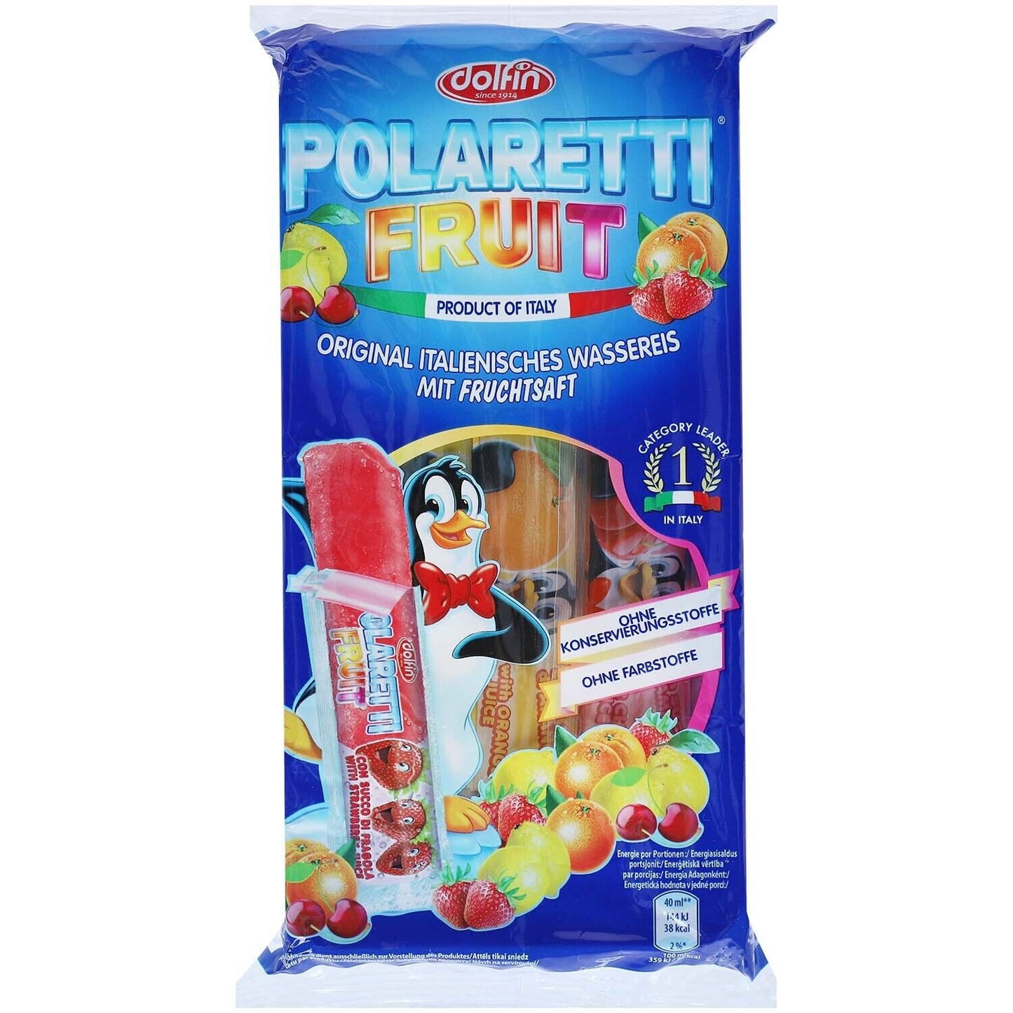 Dolfin Polaretti Fruit Wassereis 400ml - Erfrischendes Fruchtwassereis für einen köstlichen Sommergenuss