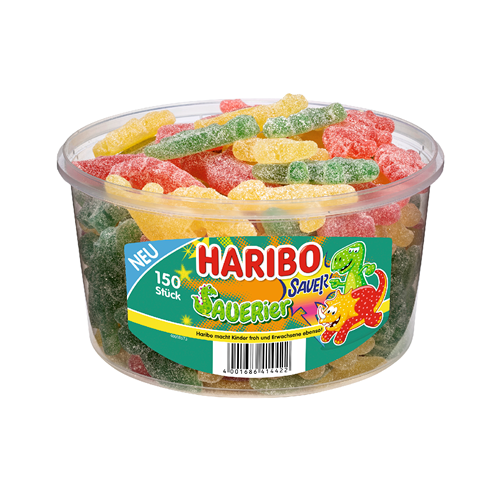 Haribo Saurier 150 Stück - 1,35 kg Dose