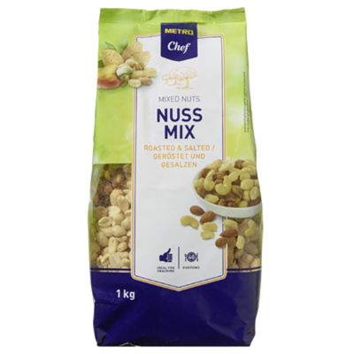 METRO Chef Snack Nüsse Geröstet &Gesalzen - 1 kg Beutel