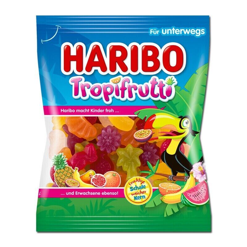 Haribo Tropifrutti, Fruchtgummi, 100g Beutel