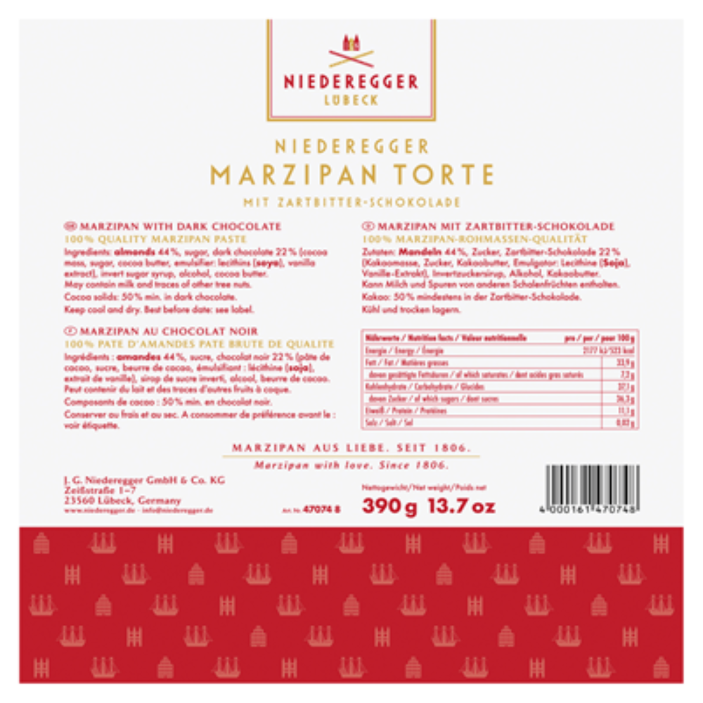 Niederegger Marzipan Torte - Geschenkpackung - 390g