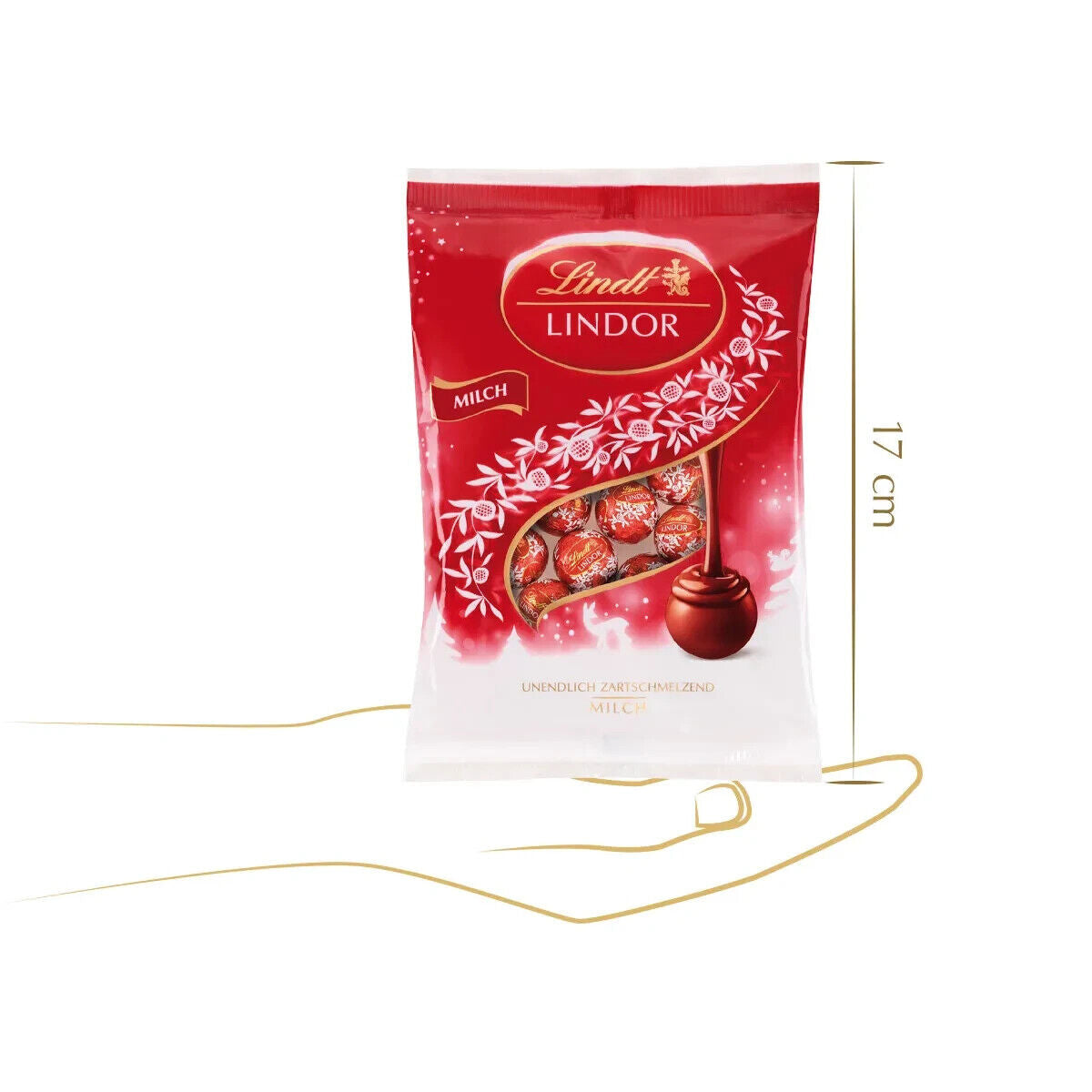 Lindt LINDOR Mini-Kugeln Milch 100g - Zarte Milchschokoladenkugeln, süßen Genuss