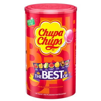 Chupa Chups Original Lutscher 100 Stück à 12g (1,2 kg Dose) - Klassiker in großer Dose für grenzenlosen Lutschspaß