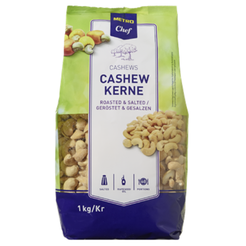 METRO Chef Cashewkerne Gesalzen & Geröstet - 1 kg Packung