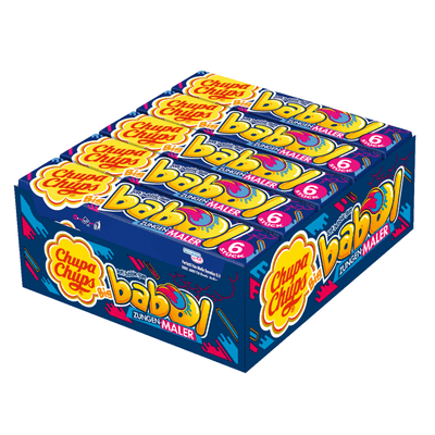 Chupa Chups Big Babol Zungenmaler 20x28g - Fruchtige Kaugummis für kreativen Lutschspaß in praktischer Mehrpackung