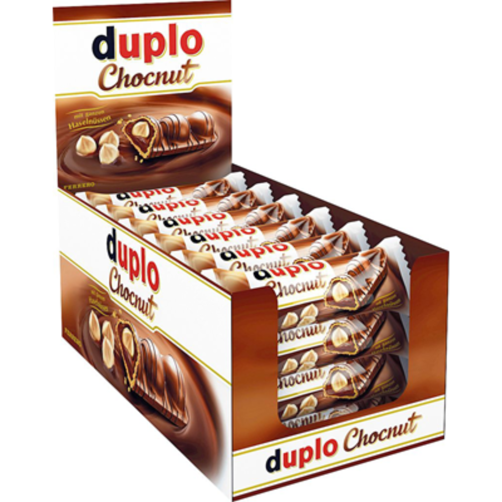 Duplo Chocnut 24 Stück à 26g (624g Packung) - Knusprige Waffelriegel mit schokoladiger Füllung und Nüssen für unwiderstehlichen Genuss