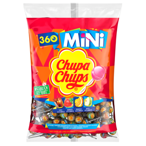 Chupa Chups Mini Lutscher 360er Nachfüllpack (2,16 kg Beutel) - Bunte Mini-Lutscher für süßen Genuss im großzügigen Nachfüllpack