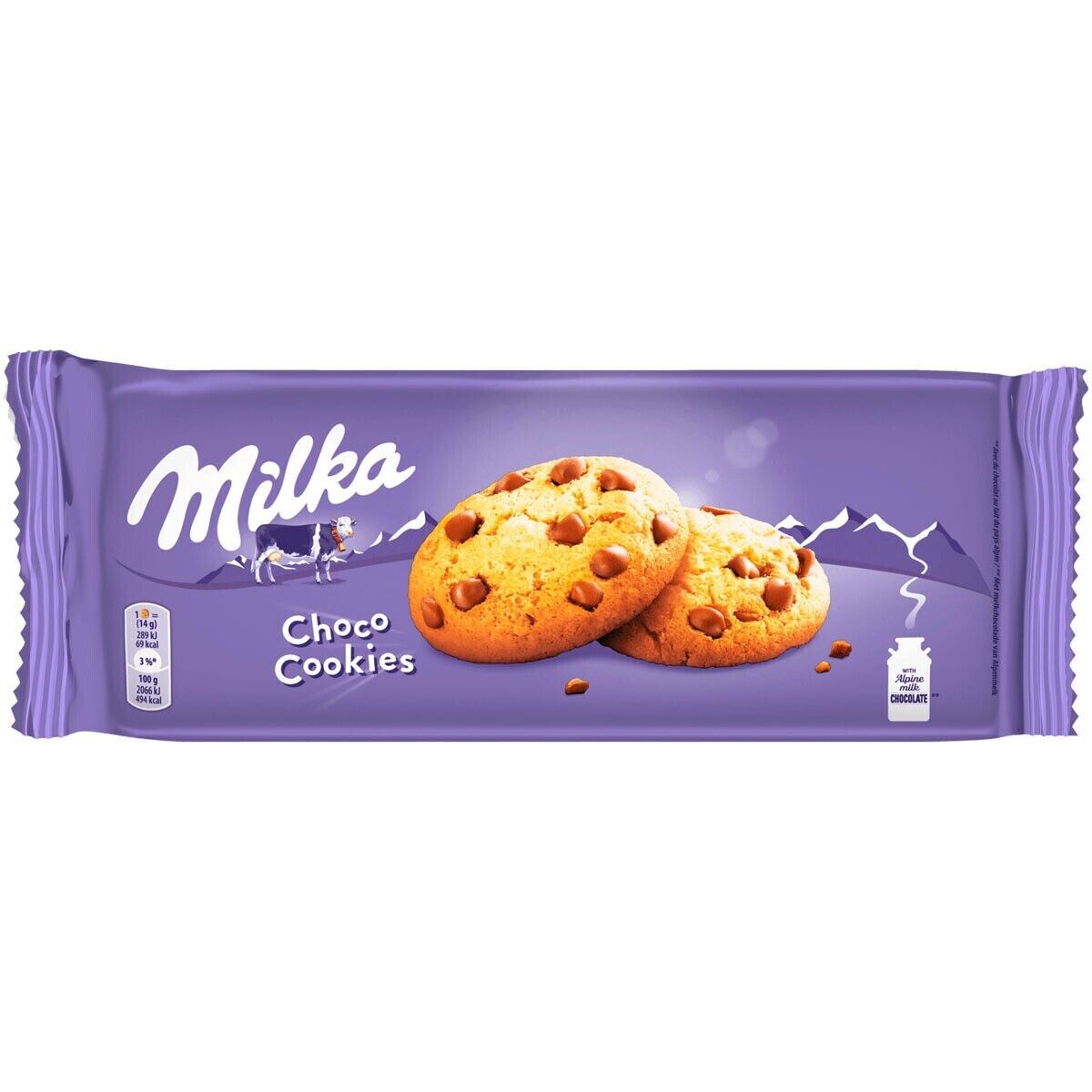 Milka Choco Cookies Weizenkekse mit Alpenmilchschokoladenstückchen (35 %) 168g