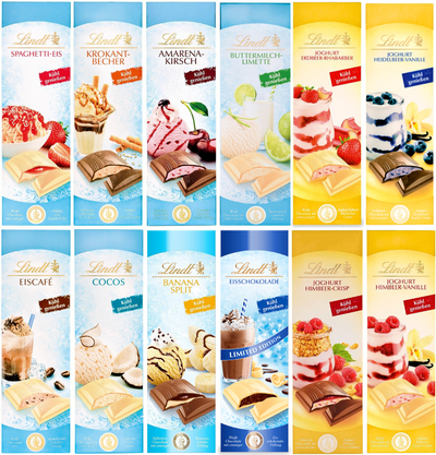 Lindt Sommertafeln - 12 Sorten, 100g