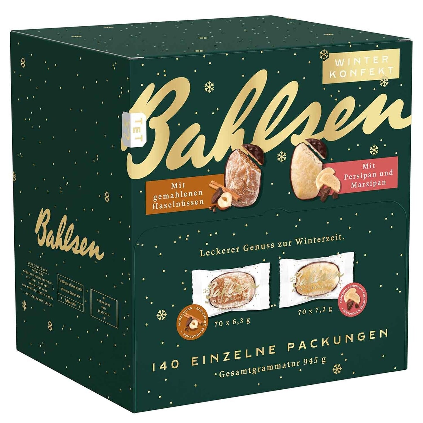 Bahlsen Winterkonfekt 140 Stück (945g) - Köstliches Winterkonfekt für festliche Anlässe im praktischen Großpack