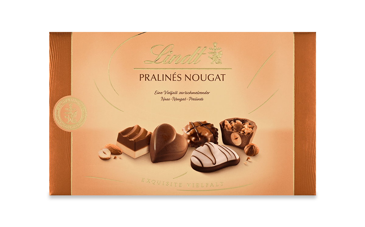 Lindt Pralinés Nougat Pralinenmischung 125g Geschenkpackung
