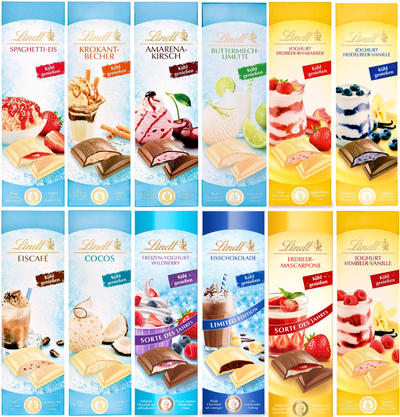 Lindt Sommertafeln - 12 Sorten, 100g