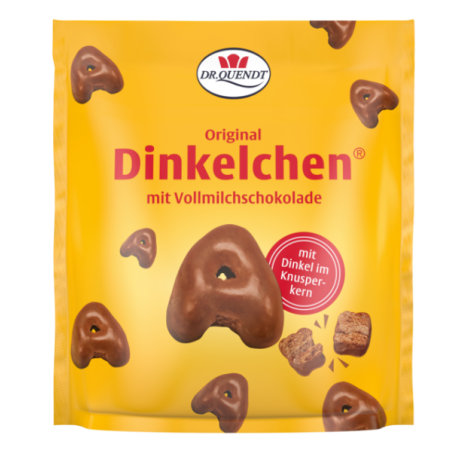Dr. Quendt Dinkelchen Vollmilch 85g - Knusprige Dinkelkekse mit zarter Vollmilchschokolade für unwiderstehlichen Genuss