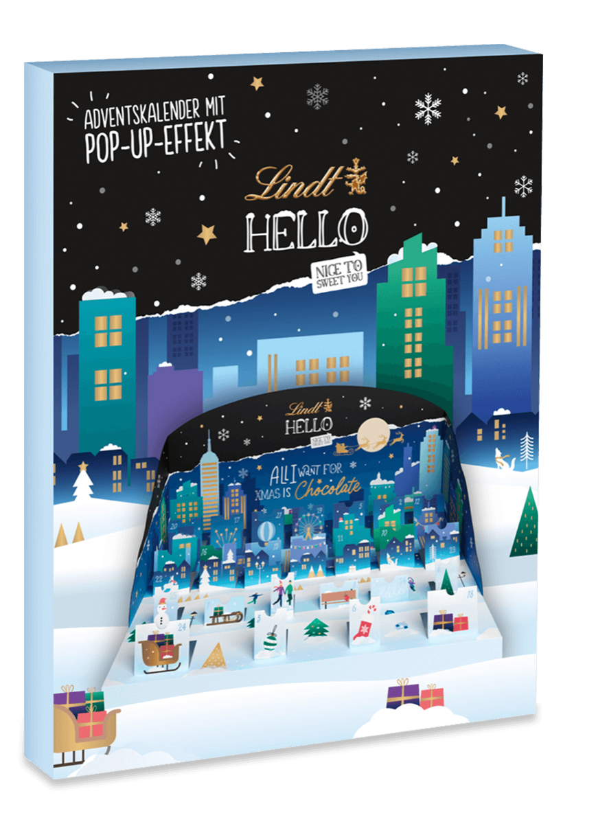 Lindt HELLO Adventskalender Pop Up 243 g