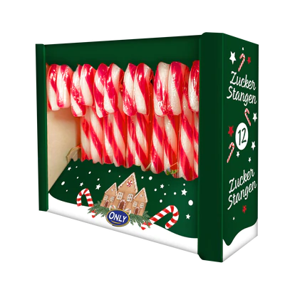 Only Zuckerstangen Erdbeer 12 Stück 144 g – Produktverpackung