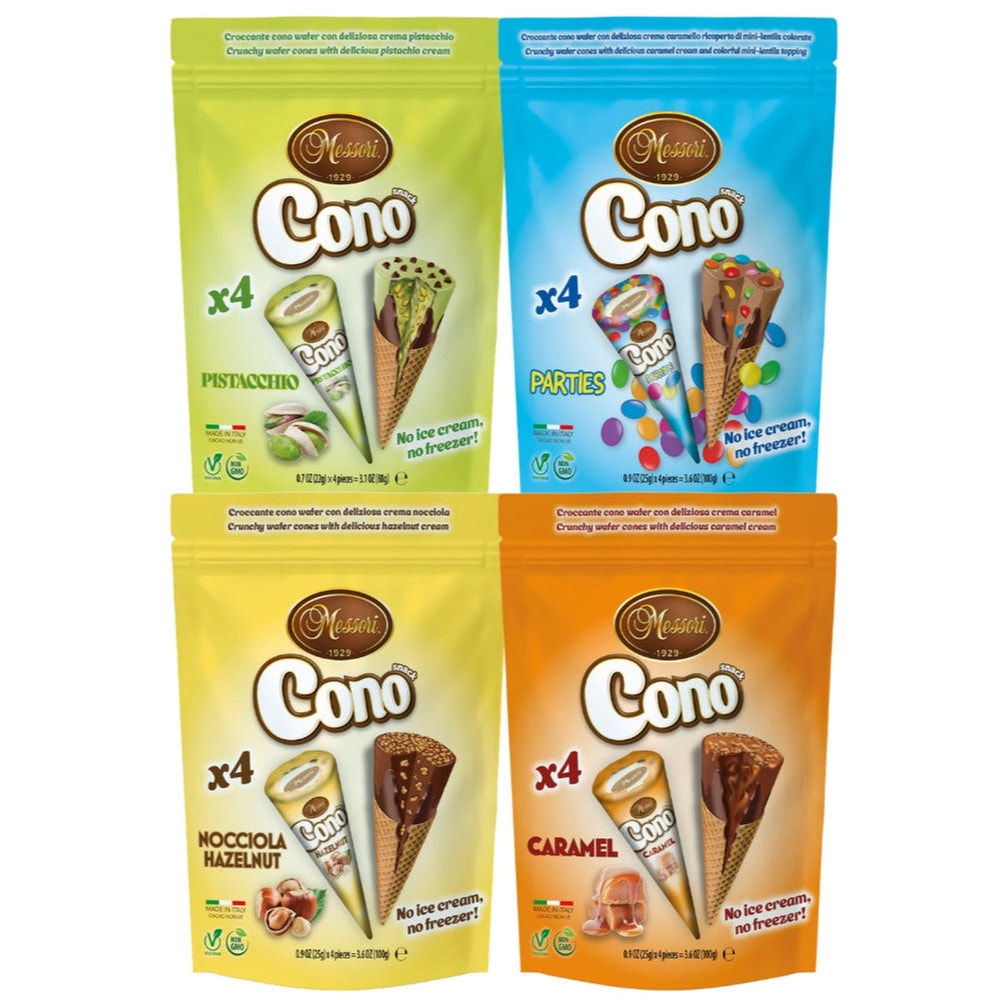 Cono Mini Waffelhoernchen Mix 4x25g = 100g Cremefüllung