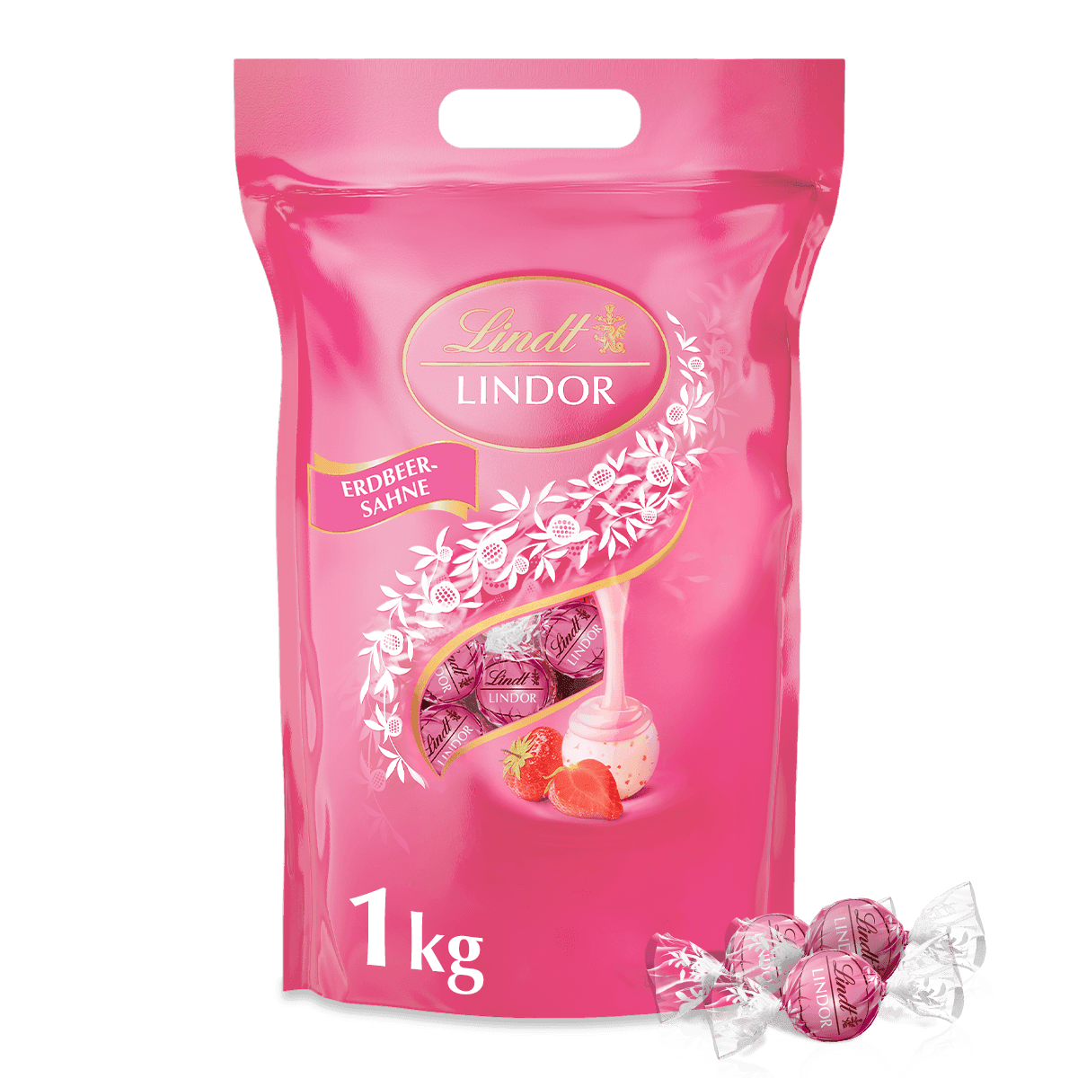 Lindt LINDOR Beutel Erdbeer-Sahne 1 kg