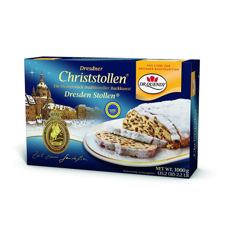 Dr. Quendt Dresdner Christstollen 1kg - Klassischer, fruchtiger Christstollen für festliche Anlässe und besondere Genussmomente