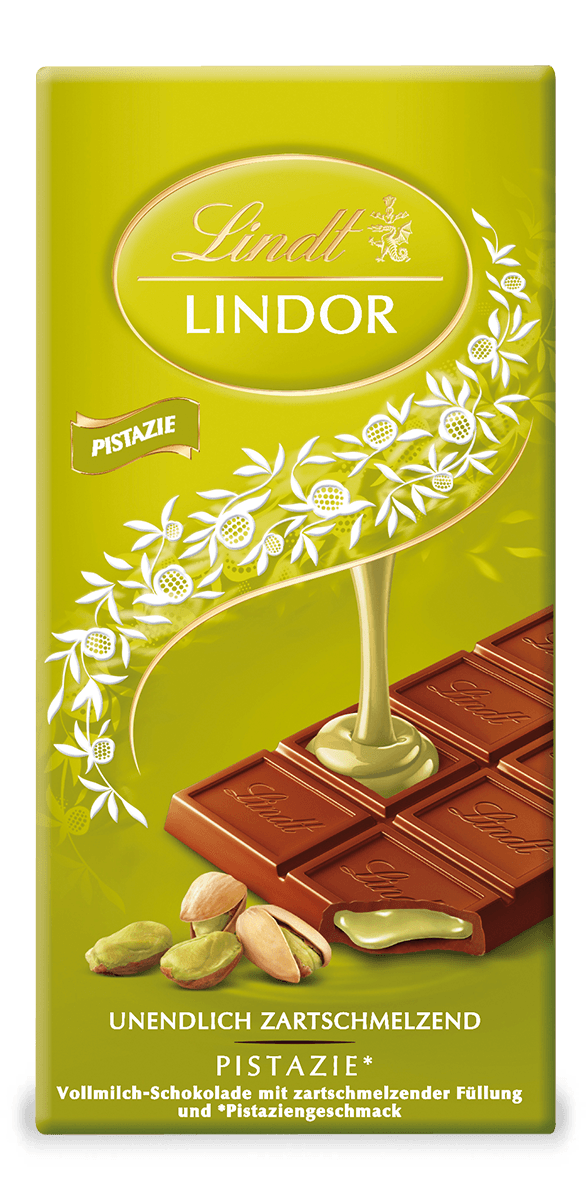 Lindt Lindor Pistazie Vollmilchschokolade mit Pistazien Füllung 100g