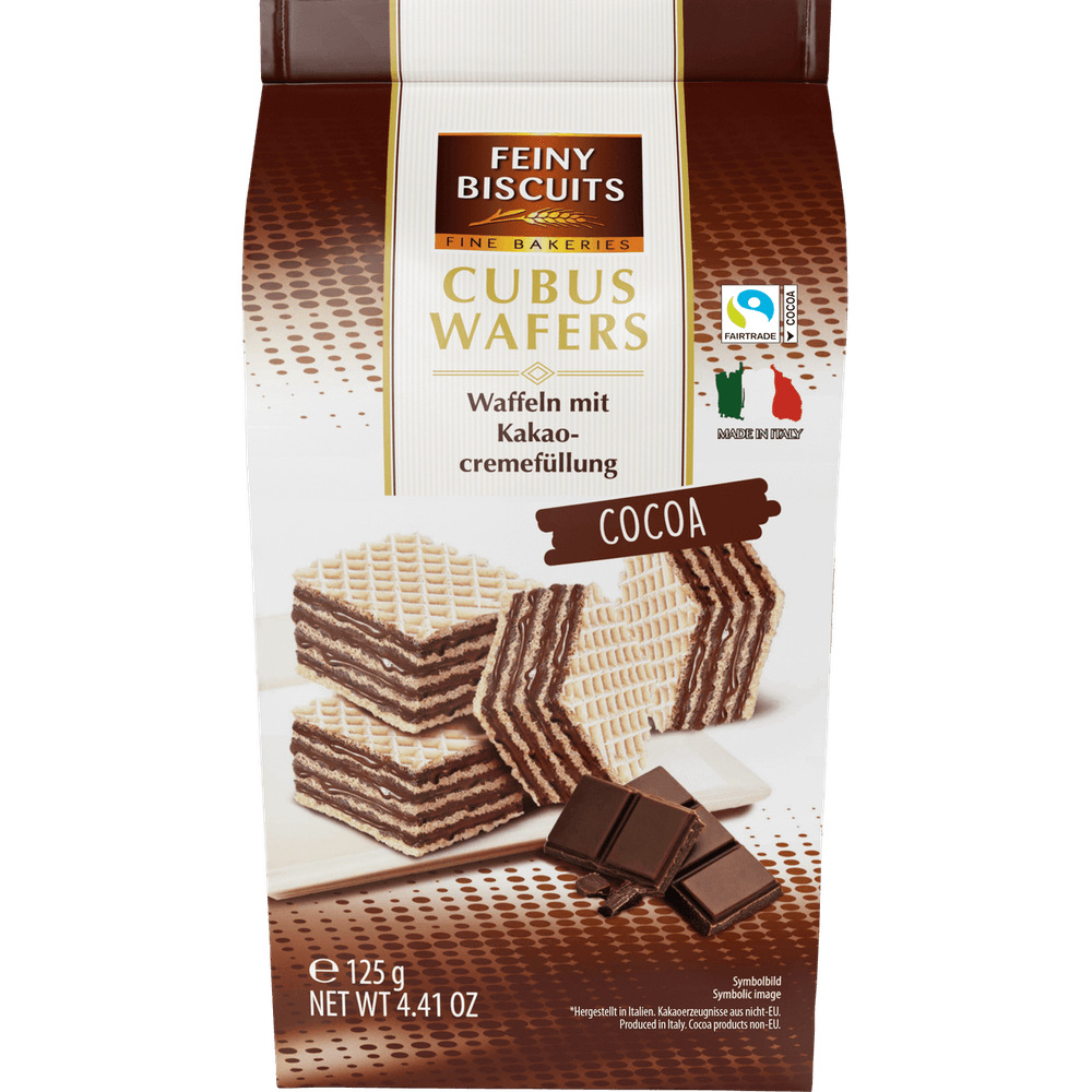 Feiny Biscuits Cubus Wafers Kakao 125g kakaofreie Schoko-Alternative