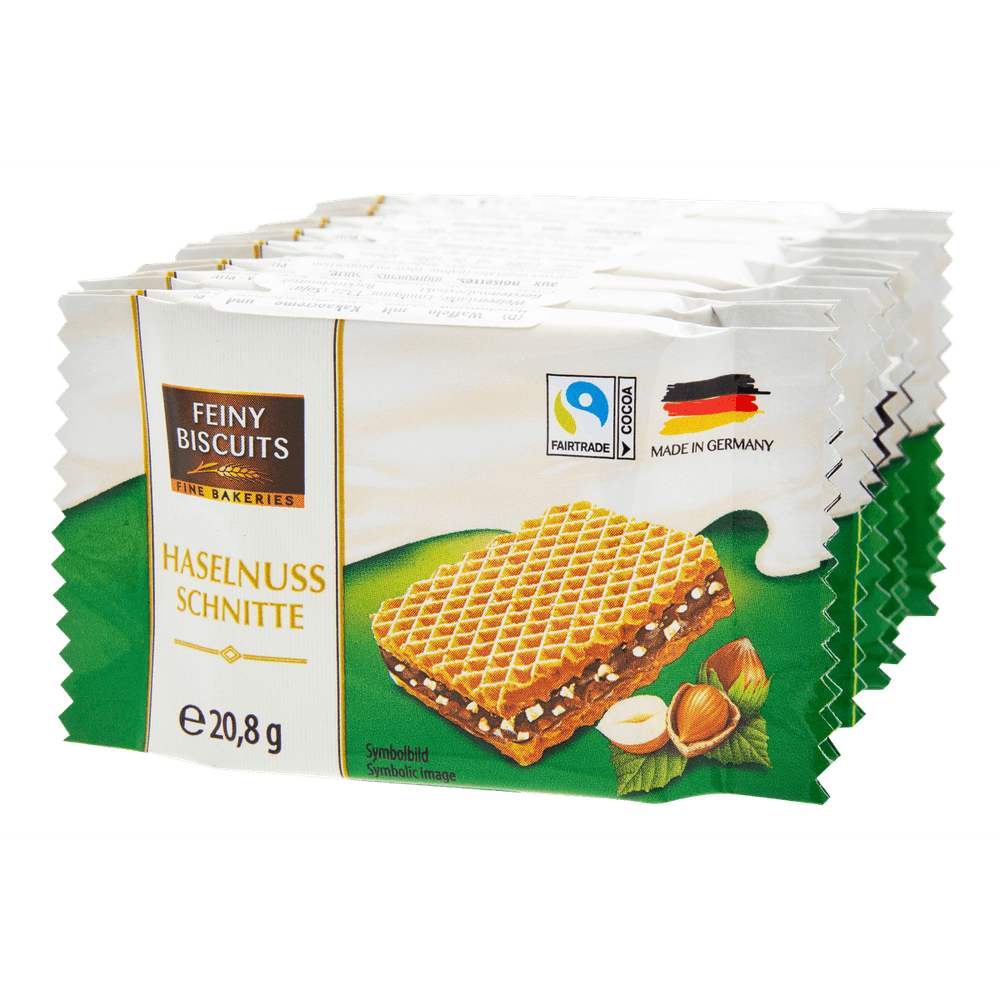 Feiny Biscuits Haselnuss Schnitten 167g (8x20,8g) kakaofreie Schoko-Alternative