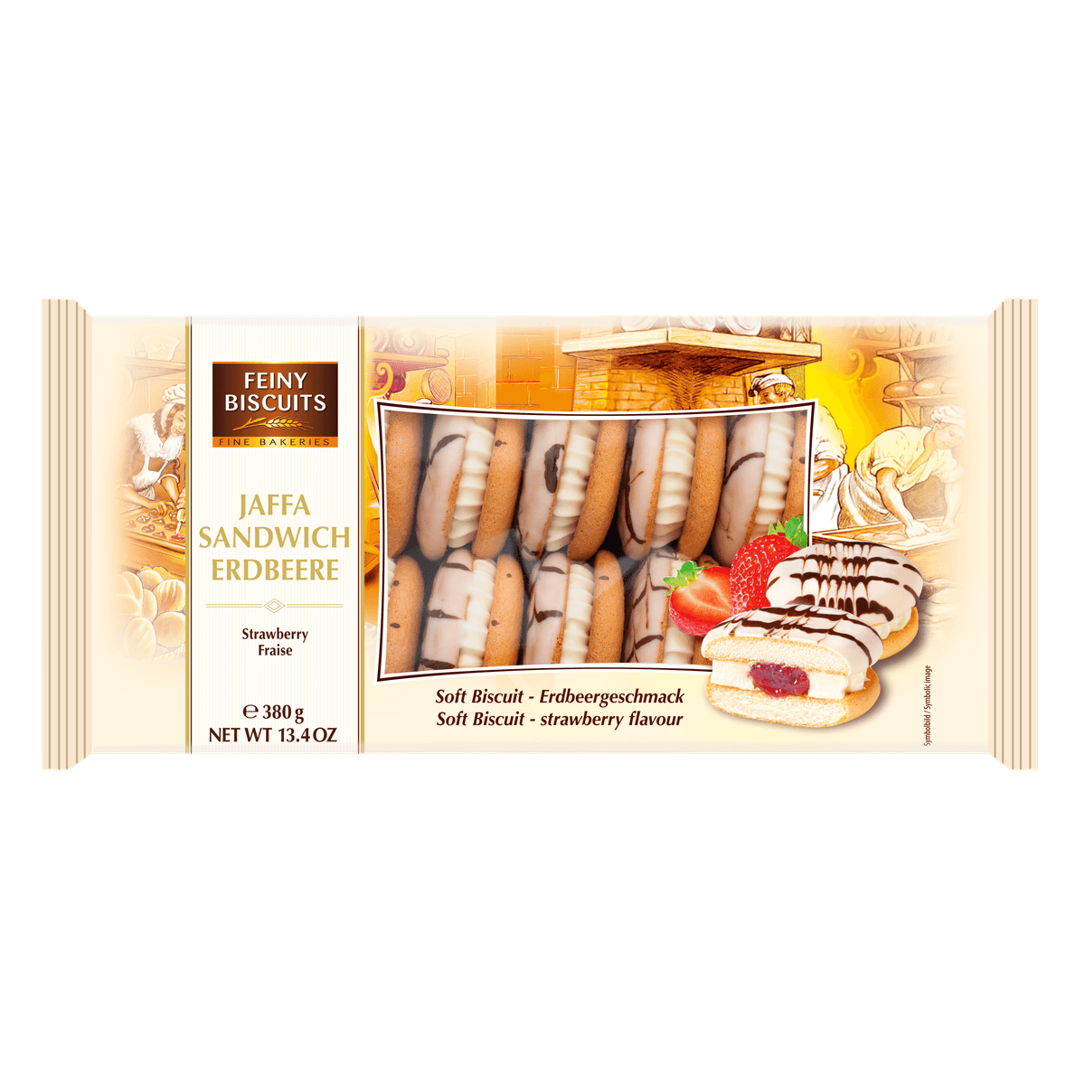 Feiny Biscuits Jaffa Sandwich Sahne-Erdbeere 380g kakaofreie Schoko-Alternative 58c806-2