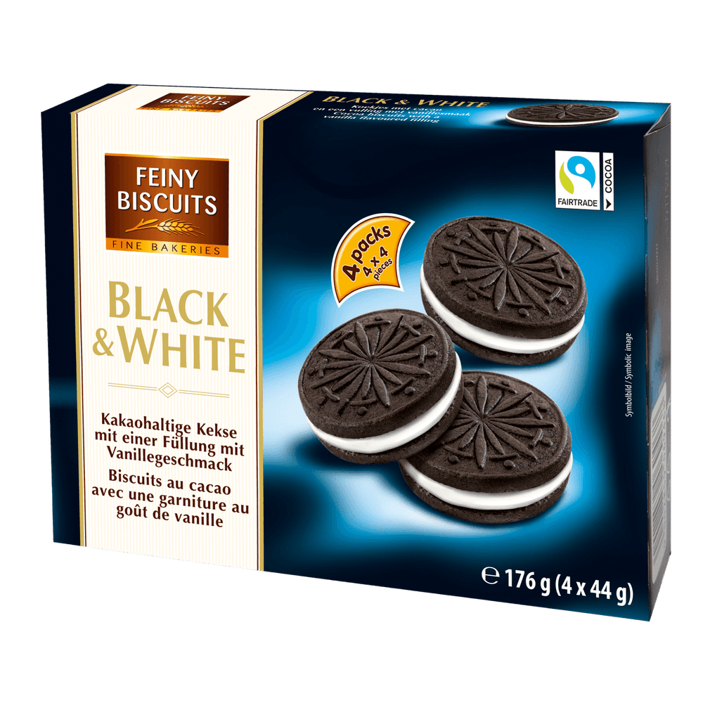 Feiny Biscuits Kekse Black & White 176g kakaofreie Schoko-Alternative